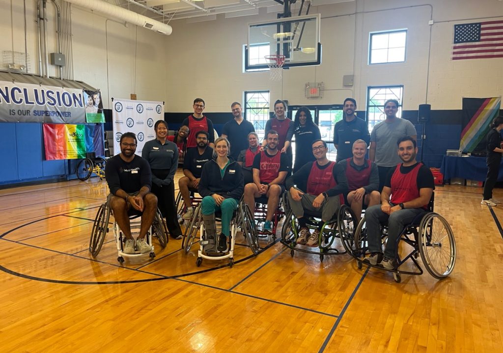 Metro members play wheelchair basketball