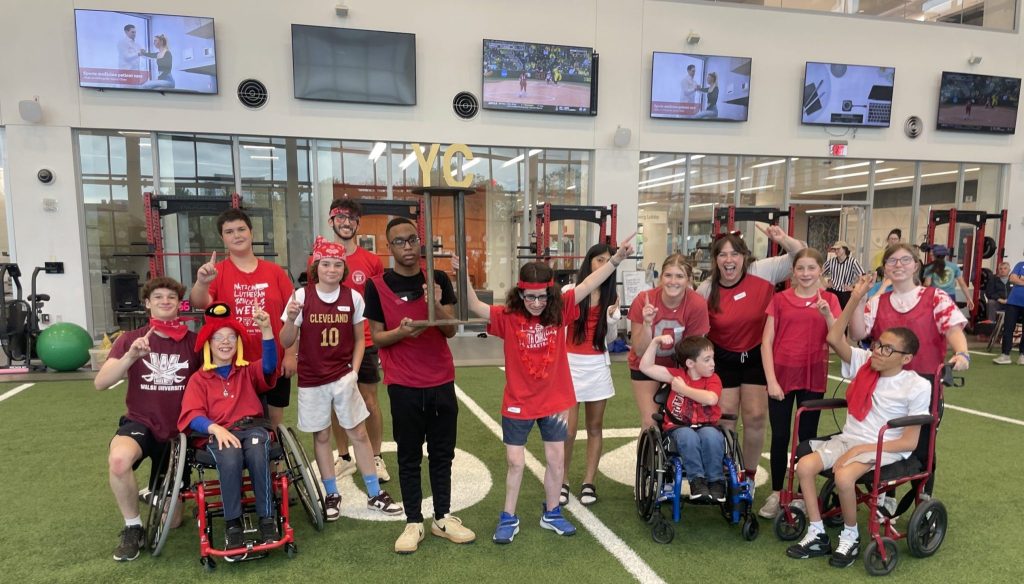 Team members playing sports